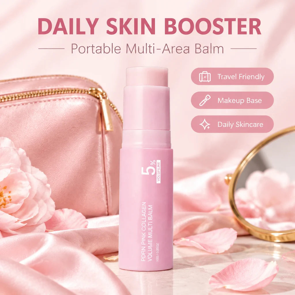 PDRN Pink Collagen Volume Multi Balm 5% Volufiline Moisturizing Stick Firming Face & Body Balm For Under Eyes, Lips, Neck