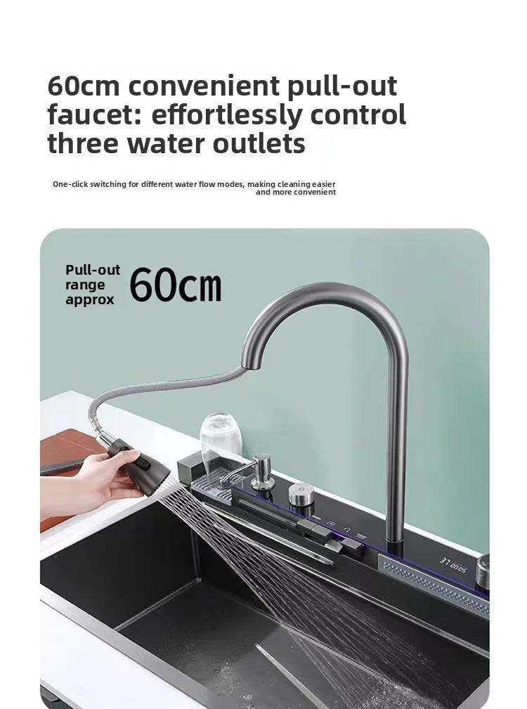 Kitchen Sink Nano Stainless Steel Kitchen Sink Large Single Bowl Wash Basin Kitchen Items Kitchen Sink Dishwashing Sink