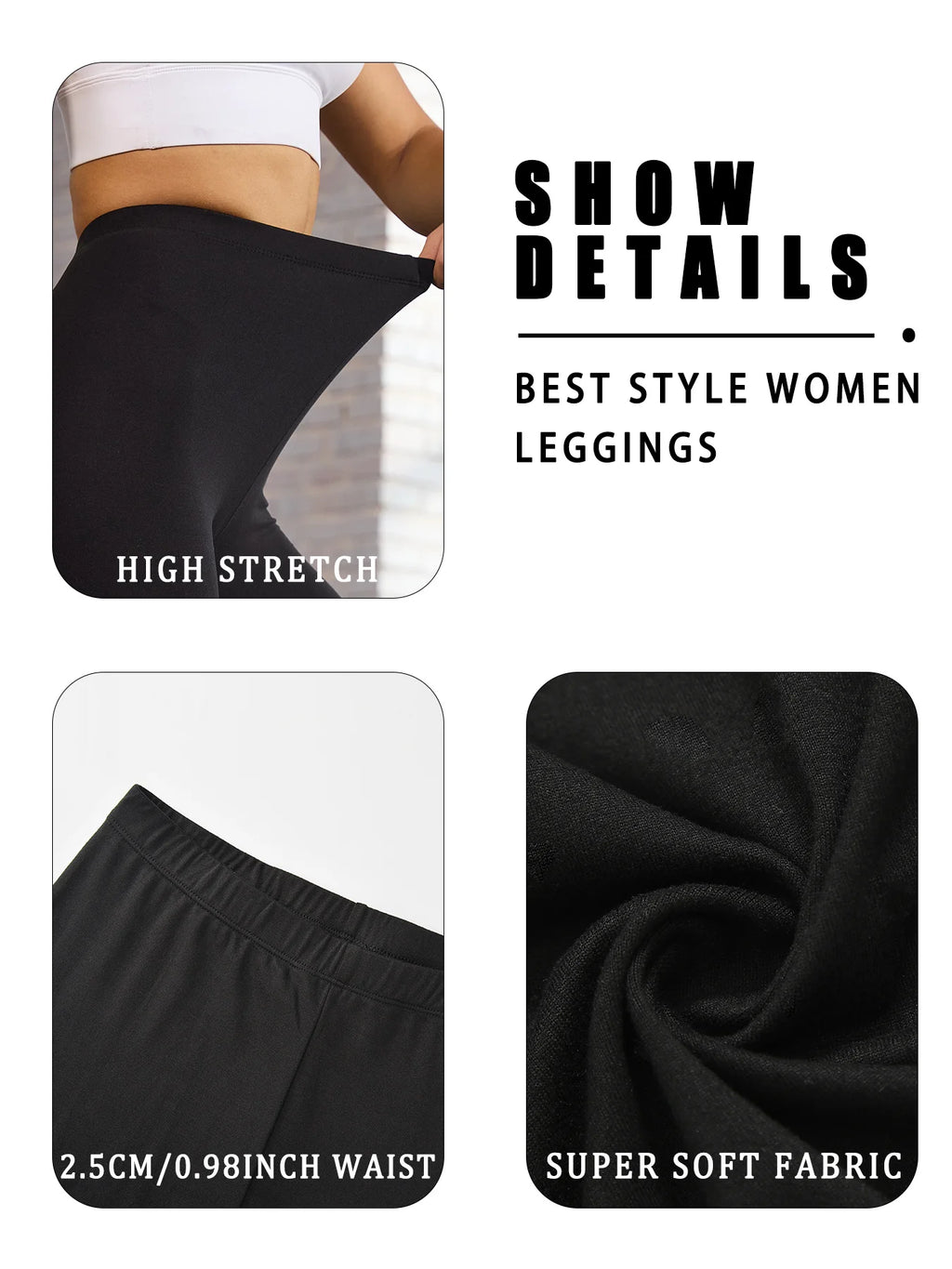 Plus size Women'S Super Soft Leggings,High Stretchy No See Through  Pants，for Casual Attire, All-Season