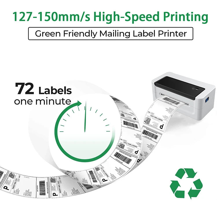 Portable Mini 4x6 58mm Thermal Label Printer for Barcode Address Food Shipping Labels for Zebra Brother DYMO Epson