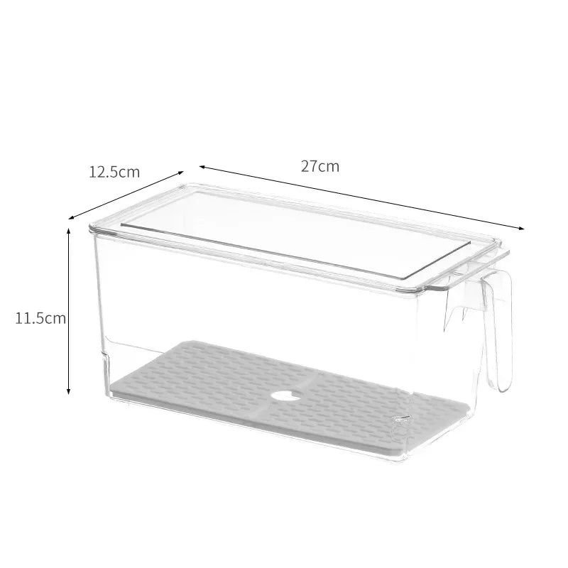 Kitchen Food Preservation Box Refrigerator Organizer With Handle Stackable Vegetable Fruit Storage Containers Home Organization