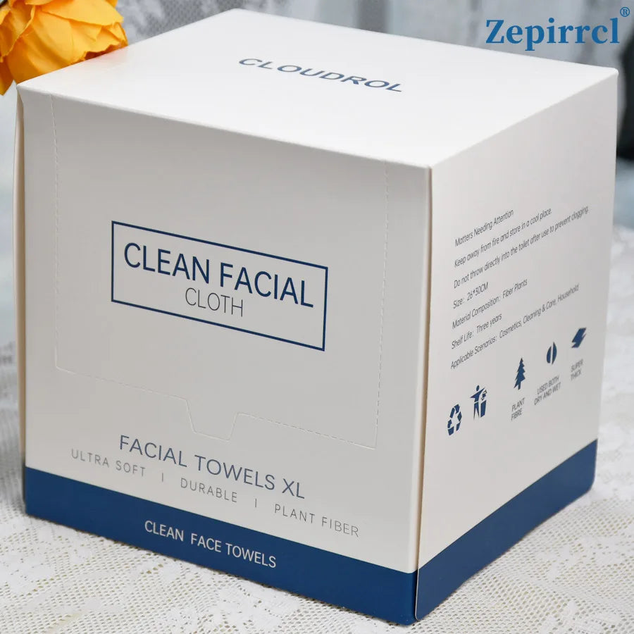 26*30cm Box of Disposable Facial Cleansing Towels, Thickened Large Size, Cleans Skin, Suitable for All Skin Types, Unisex, 40 Wipes/Box