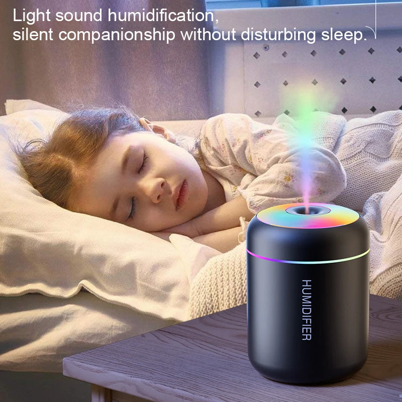 180ML Mini Air Humidifier USB Aroma Diffuser Essential Oil Purifier Mist Maker Colorful Lights humidificador For Home Car Office