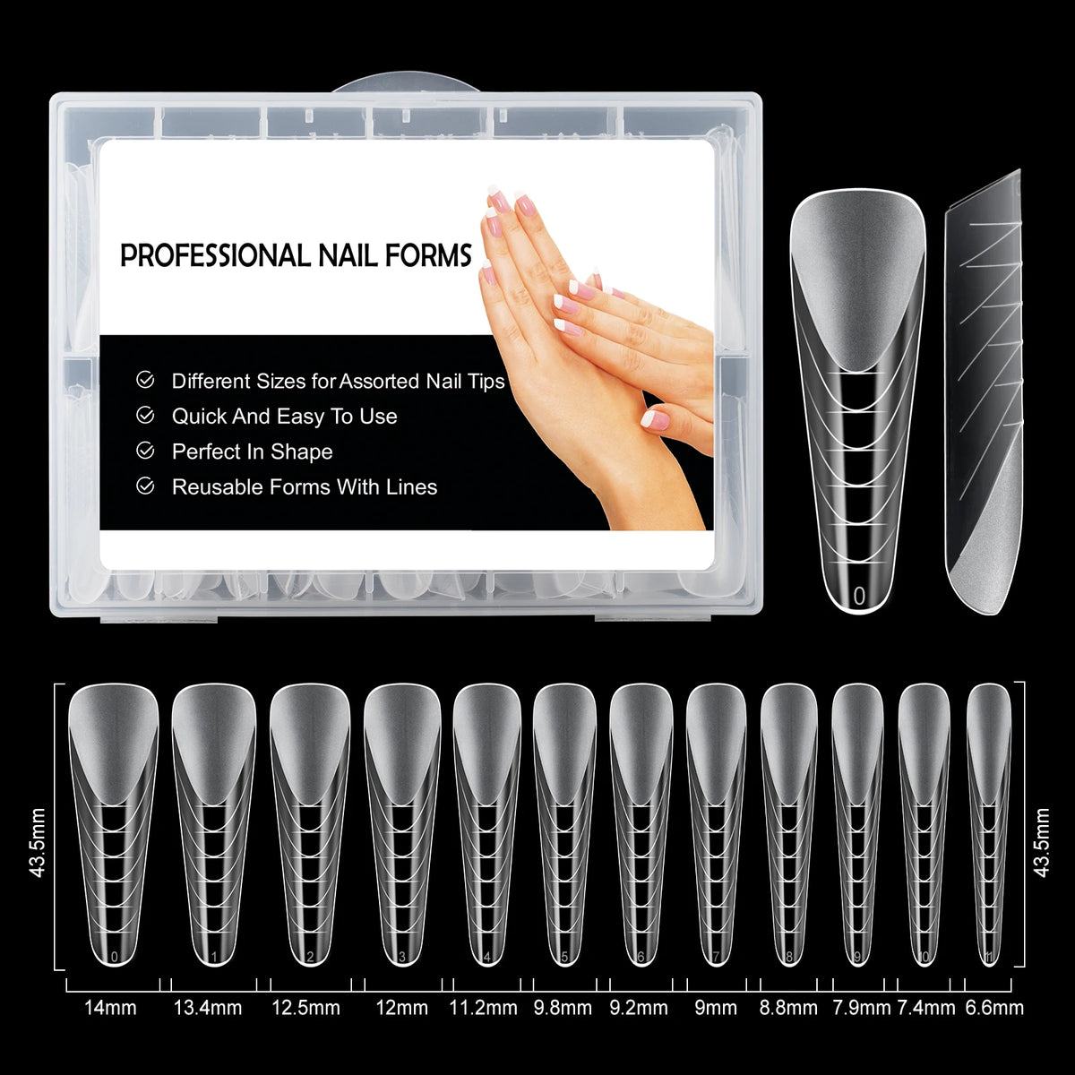 BNG Top Forms for Nails Dual Forms Nails Forms for Extension Full Cover Quick Building Gel Mold Tips Poly Nail Gel Mold