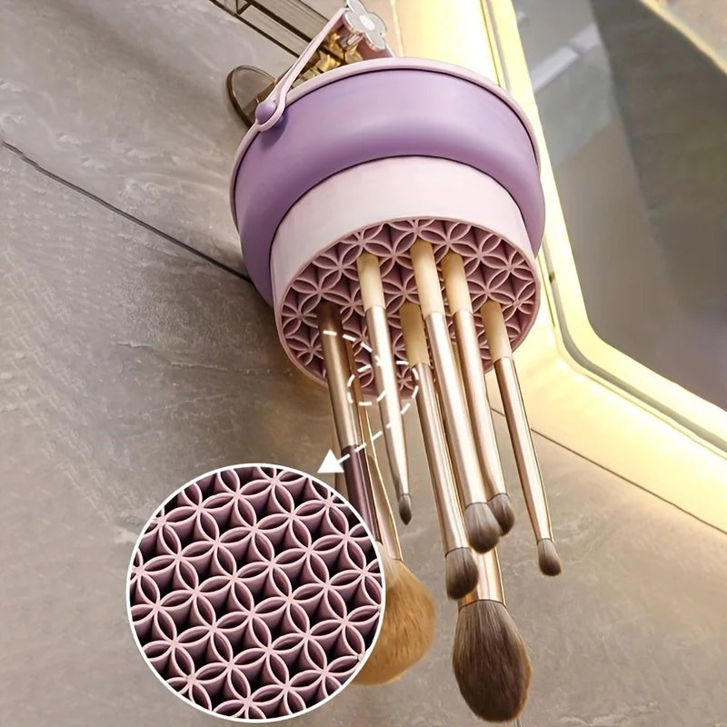 Silicone Makeup Brush Cleaning Bowl Tool Set - Powder Puff Washer and Sponge Storage Artifact for Efficient Makeup Tool Cleaning