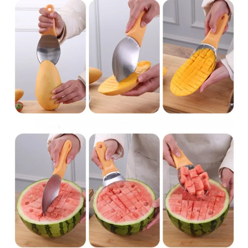 Multifunctional Fruits Peeling Spoon Mango Meat Separator Cutter  Kitchen Gadgets Fruits Watermelon Cutting Digging Gadgets