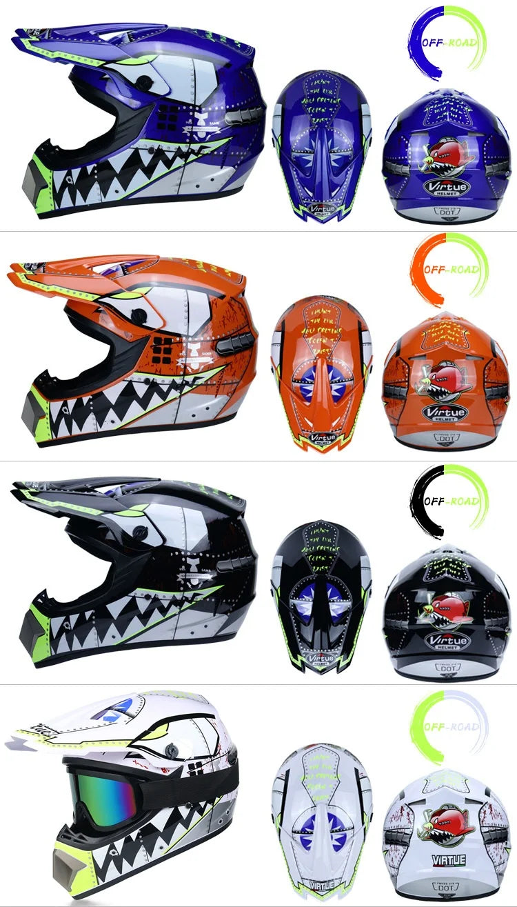 Professional motorcycle off-road helmet with free goggles, off-road bike ATV Quad DH racing protective helmet Casco