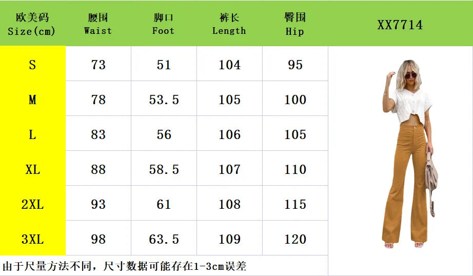 Women's Pants Spring New Elegant Trousers Bootcut Pant Fashion Slim High Waist Casual Trousers Solid Street Long Flare Clothing