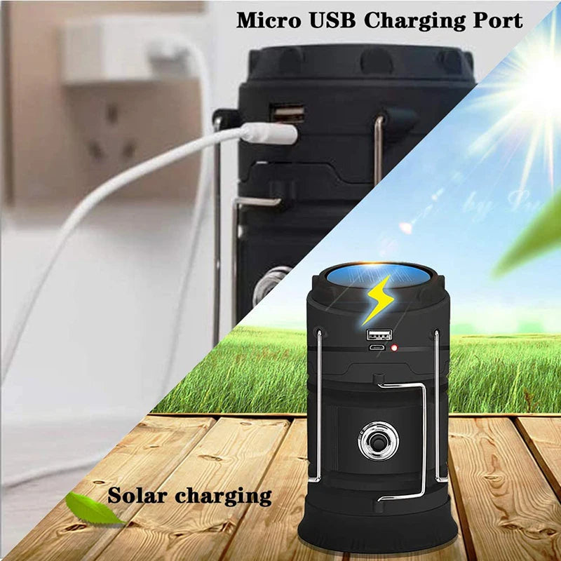 RTS Portable Multifunctional Waterproof Camping Lamp Usb Rechargeable Led Camping Lights Solar Camping Lantern