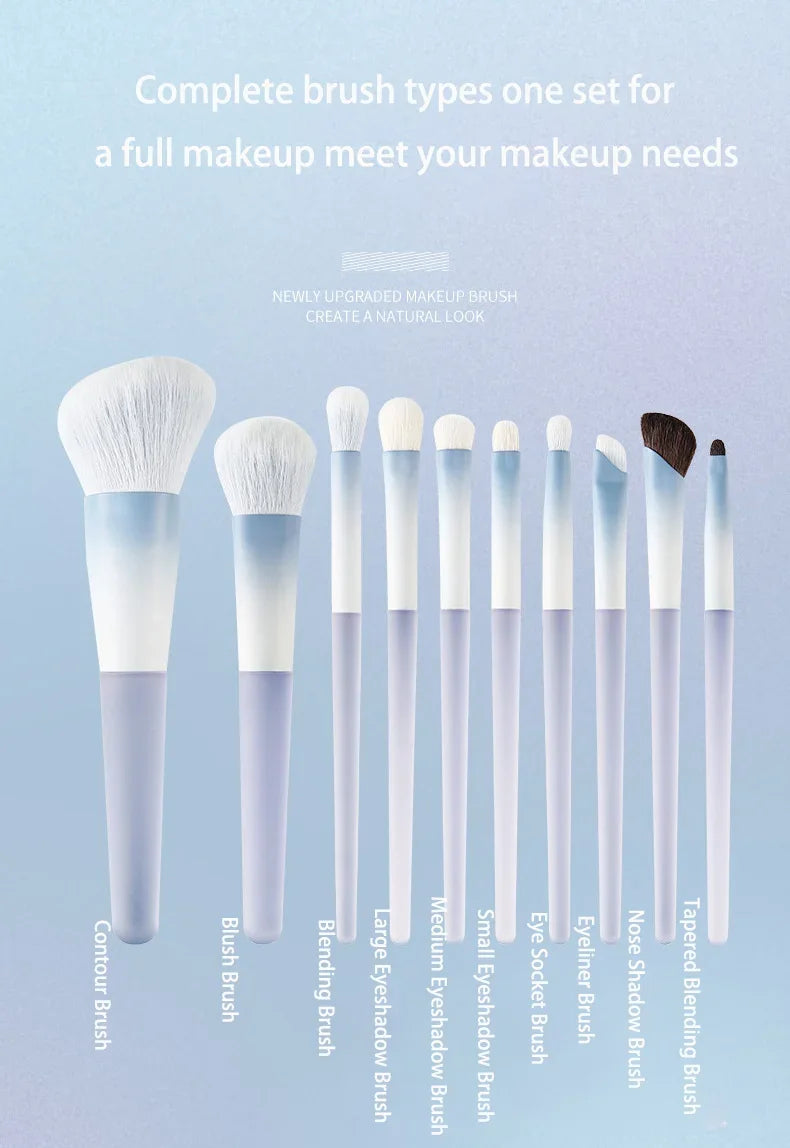 10Pcs Professional Makeup Brush Set Soft Synthetic Hair Foundation Blush Eyeshadow Concealer Face Makeup Brushes