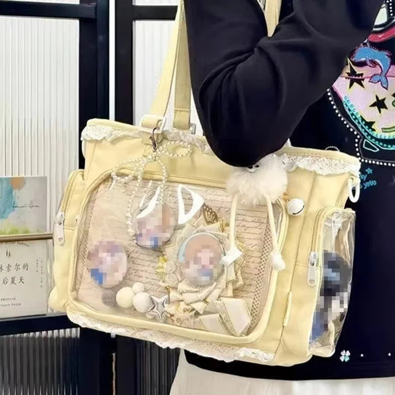 Large Capacity Ita Bag Anime Two-dimension Lolita Tote Bag Clear Window Crossbody Shoulder Bag Handbag Gift For Friends