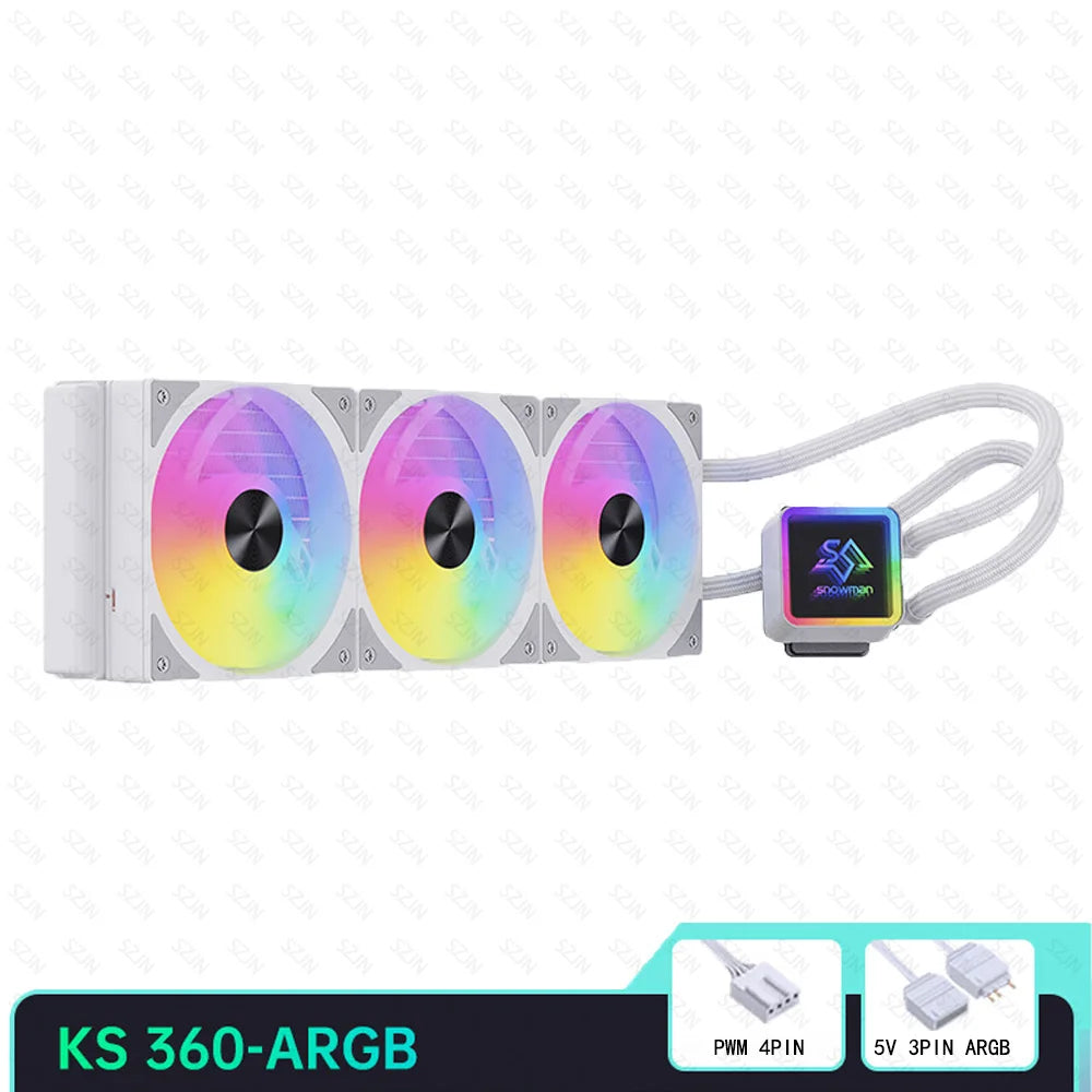 Liquid Cooler 120/240/360 ARGB CPU Cooler Computer Fan CPU AIO Water Cooler Support Intel&AMD Efficient PWM-Controlled Pump