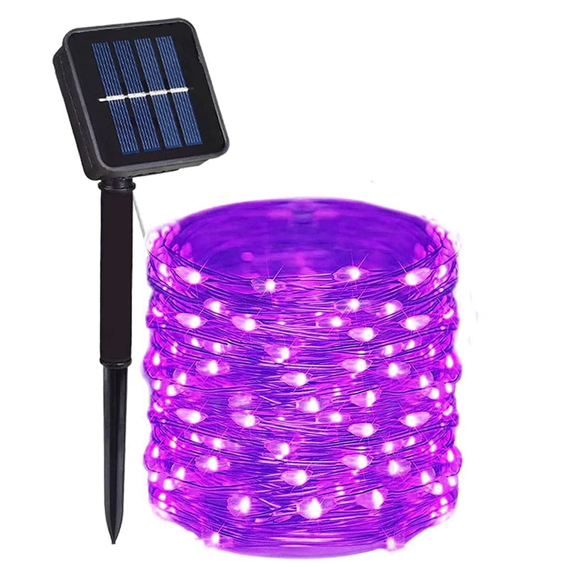 2~30M Ultra Long Solar String Fairy LED Light Outdoor Copper Waterproof Wedding Garland Decoration Garden Lights Party 8 Modes