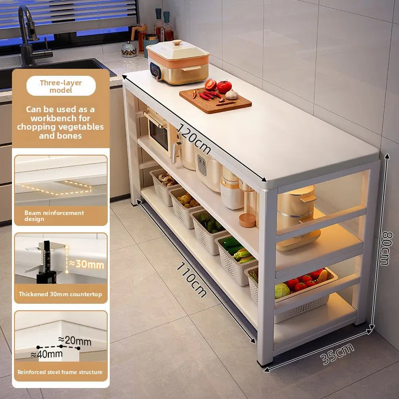 Kitchen Storage Shelf Metal Frame Organizer Stand for Microwave Oven Pantry Furniture for Home Dining Room Restaurant