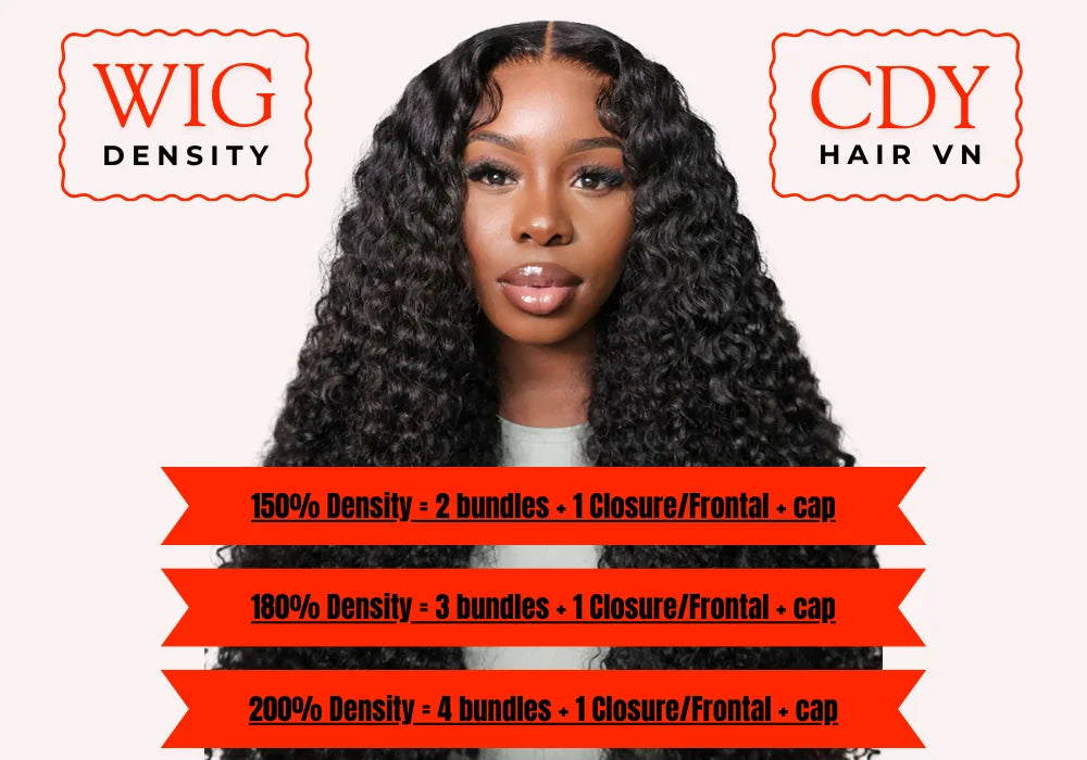 CDYHAIRVN Wholesale Vietnamese Curly Bundles 100% Raw Human Hair HD for Transparent Adjustable Straps Wig Customizable Density
