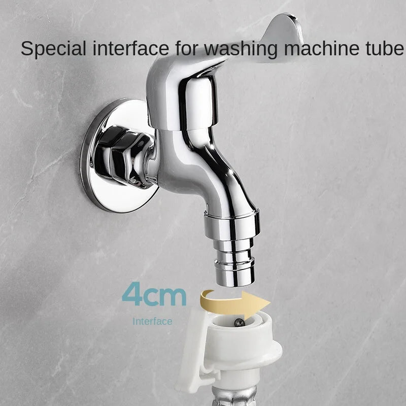 Wall Mounted Wash Machine Tap Mop Stainless Steel Faucet Outdoor Garden Faucet