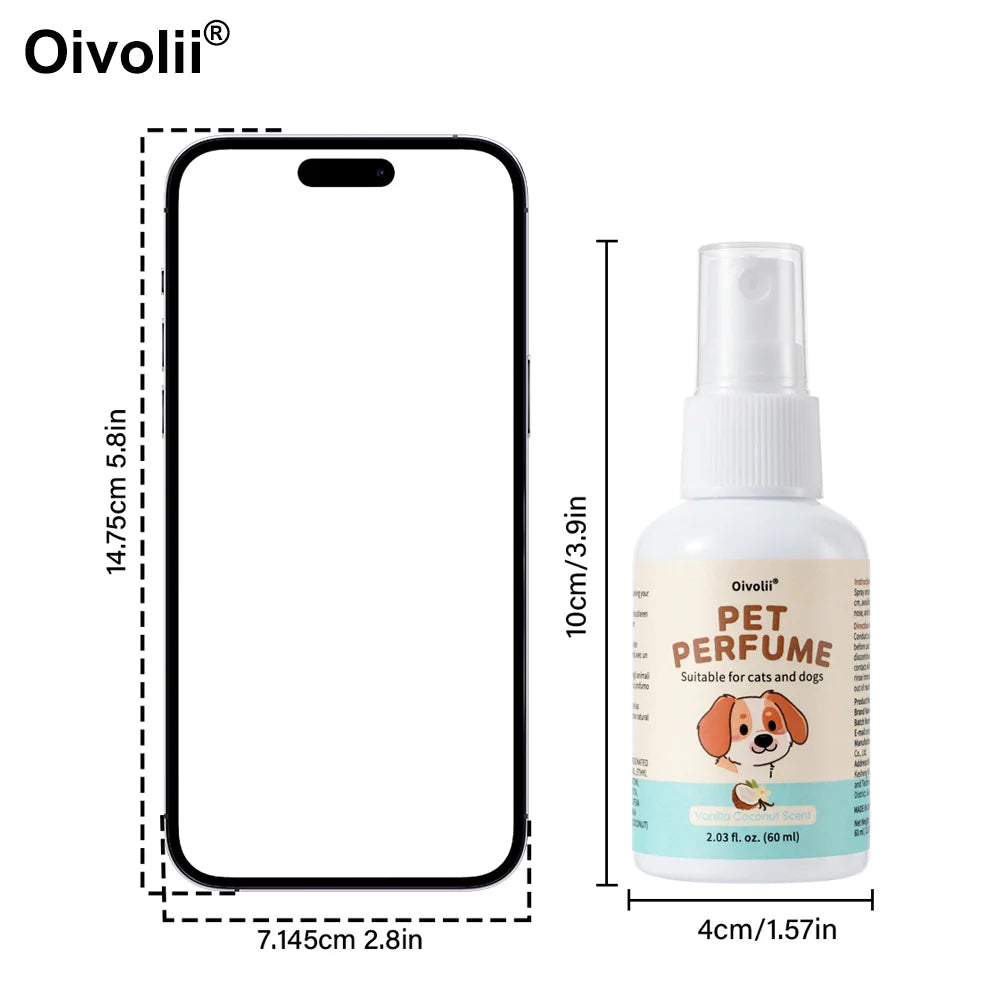 Vanilla Coconut Scent Pet Perfume Natural Formula Long Lasting Fragrance Gentle  For Pet Grooming And Home Use For Dogs And Cats
