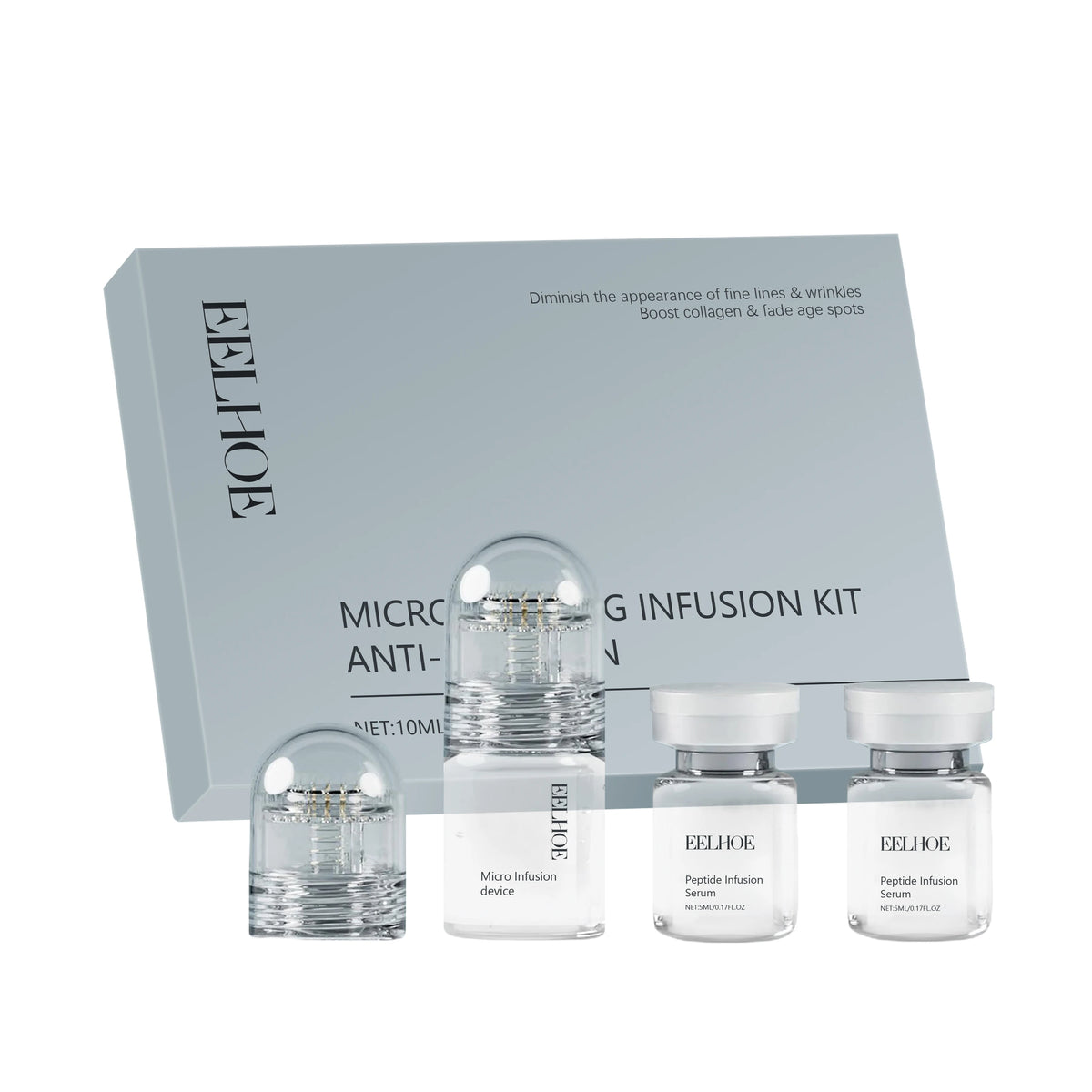 EELHOE Micro Infusion Peptide Serum Anti-Wrinkle Firm Skin Elasticity Enhancement Hydrating Hyaluronic Acid Pore Refining Serum