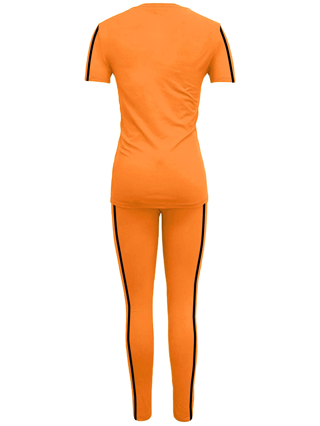 Women's Side-Striped Summer Sportswear Set Short Sleeve Long Pants Breathable Base Layer Clothing Colorful Casual Outfit