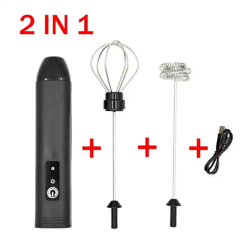 Gbbma Electric Milk Frother Handheld Egg Beater Foamer Coffee Maker Electric Blender Mixer Mini Portable Blender Kitchen Tool