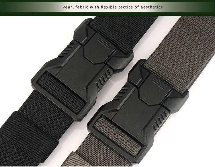 Nylon Tactical Belt Men Automatic Buckle Quick Release Military Belt Outdoor Casual Workwear Training Pants Heavy Duty Web Belt