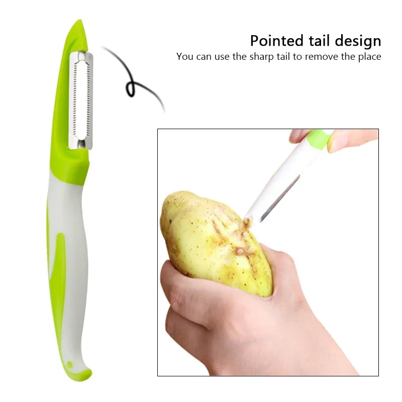 Stainless Steel Vegetable Slicer Peeler Knife - Razor Sharp Cutter for Carrot Potato Fruit Shred Zester Grater Kitchen Gadgets