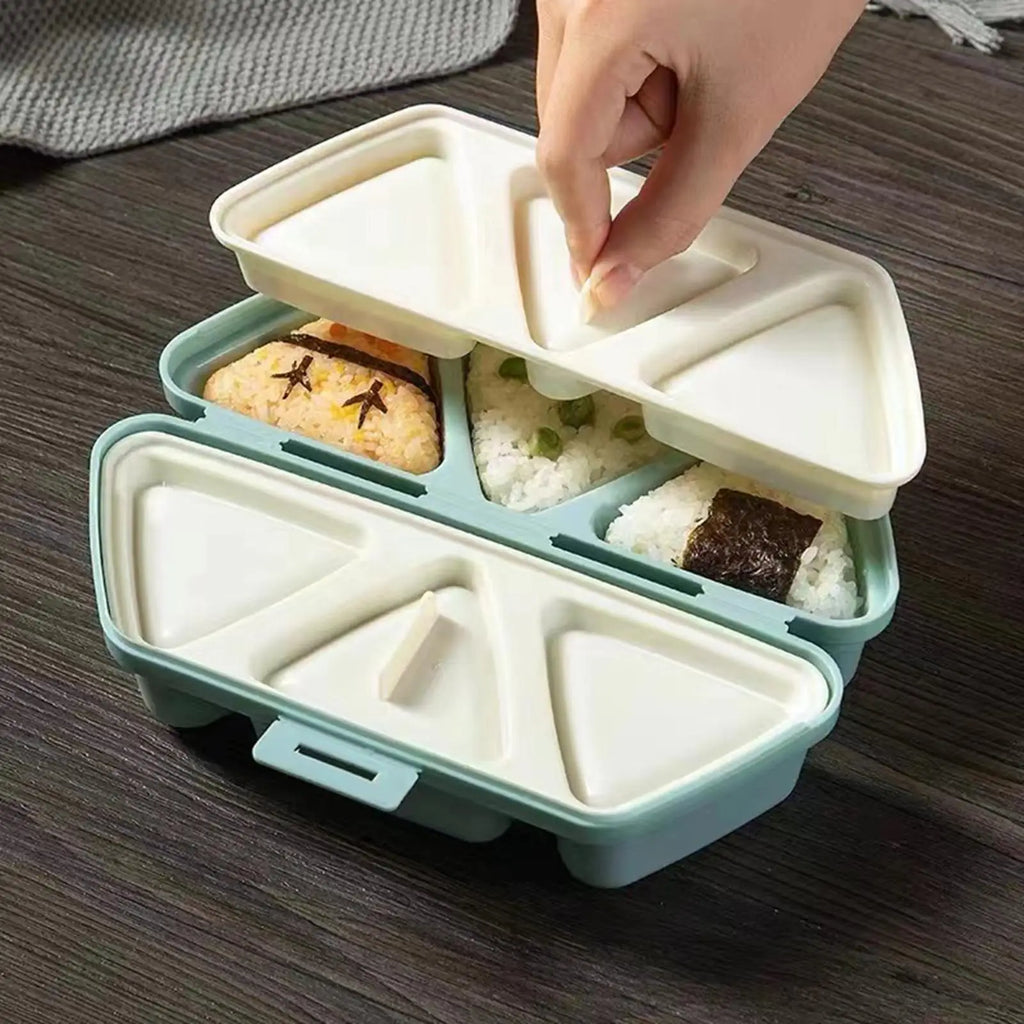 Sushi Mold Maker 6 Cavity Triangle Rice Ball Onigiri Mold Bento Box Tools Non Stick Kitchen Gadgets for Meal Prep Cooking DIY