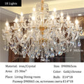 Luxury Home Crystal Chandeliers Villa Lighting for Living Room Decorate LED Ceiling Pendant Lights Indoor Hanging Lights Fixture