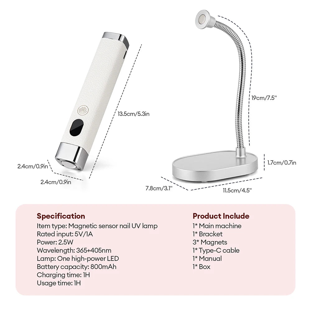 Dual Use Nail Lamp Cordless Manicure Dryer Smart Auto Sensor With Single Thumb Nail With Powerful Magnets Nail Dryer Lamp