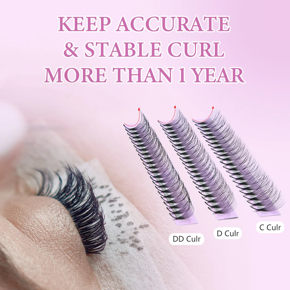 OWOSC 320 Fans Pointy Base Premade Volume Fans Medium Stem Sharp Thin Pre Made Russian Volume Fan Eyelash Extensions Custom Logo