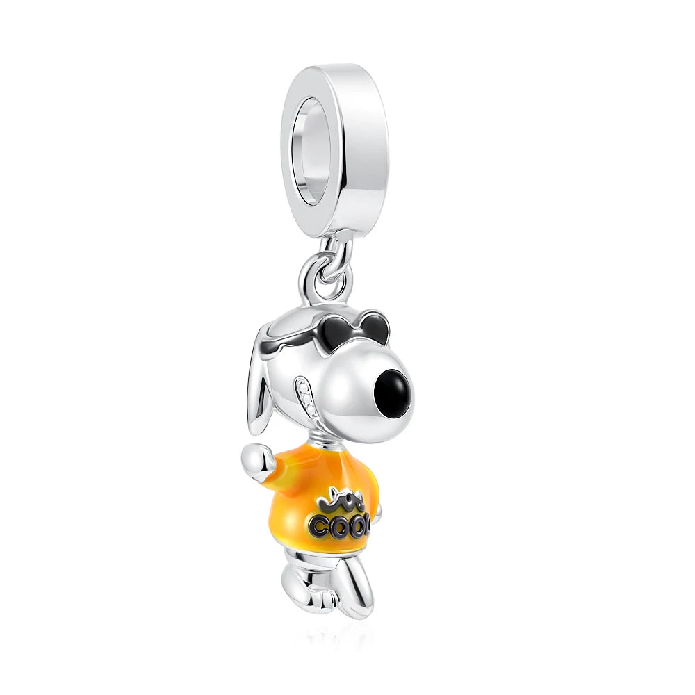 Cartoon 925Silver Balloon Dog, Red House, Watermelon Dog Male and Female Pendant,Fit Bracelet DIY Jewelry for Girls and Children