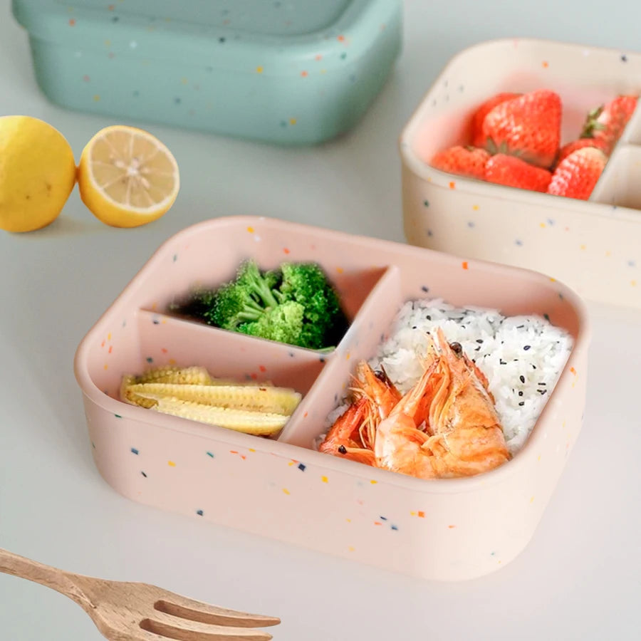1PCS Microwave Lunch Box Silicone Bowl Dinnerware Food Storage Container Children School Office Portable Baby Feeding Bento Box
