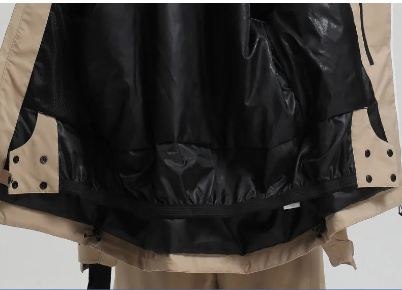 Gsou Snow Unisex Color-Block Ski Jacket Waterproof Snowboard Coat Breathable Loose Fit Women Men Professional Ski Wear