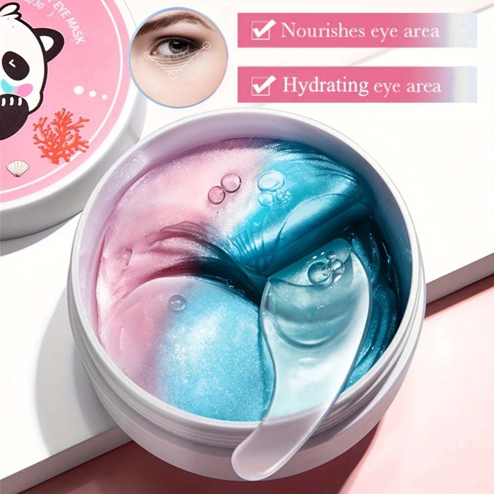 60 Pieces (30 Pairs) of Hydrating Eye Masks, Nourishing and Moisturizing the Skin Around the Eyes, Making the Skin Around the Eyes Smooth and Soft, Exquisite Eye Masks with a Two-Tone Design