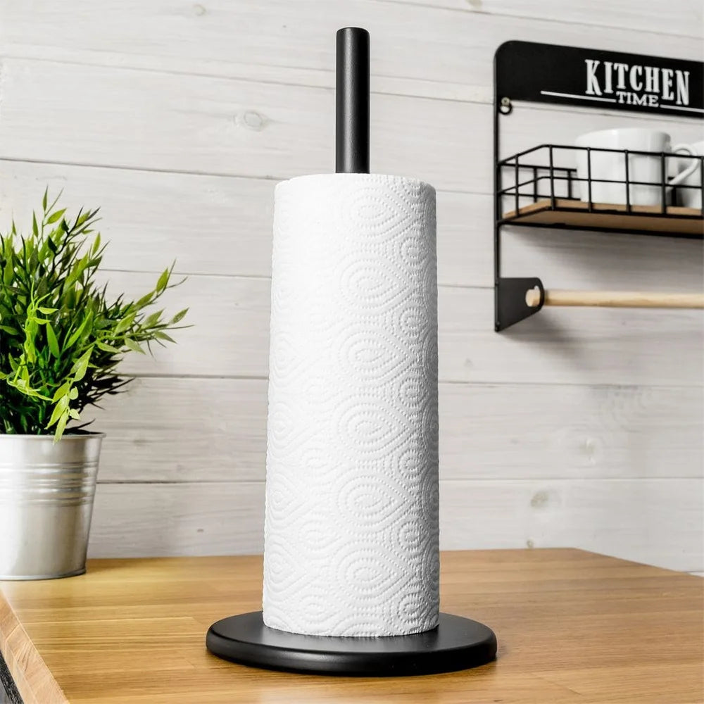 Paper Towel Stand Metal Black 33 cm