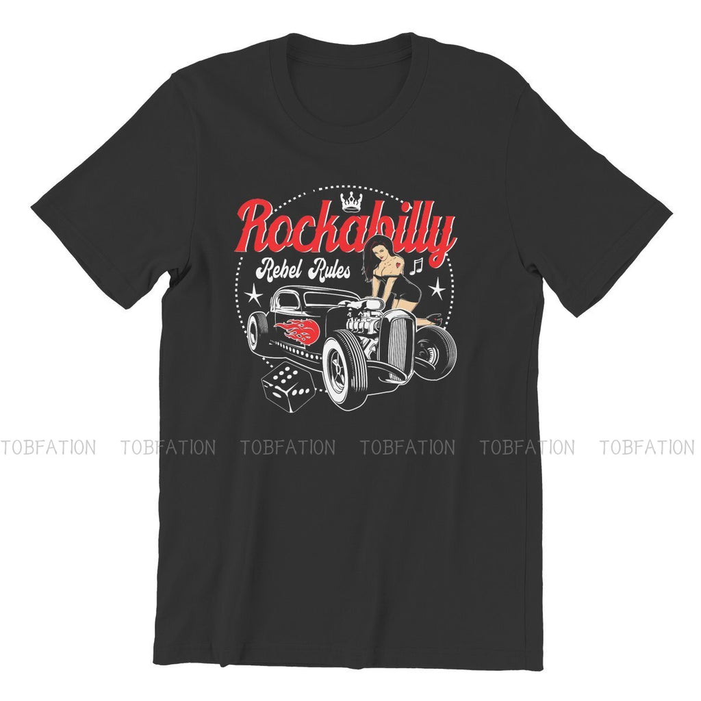 Rockabilly Music Hot Rod Sock Hop Dance Vintage Rock and Roll Essential T Shirt Vintage Cotton Men Tees Harajuku Crewneck TShirt