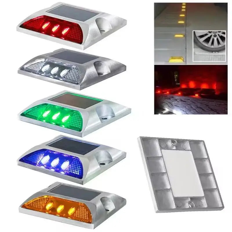 Popular Square High Brightness Ip68 Flashing or Flicker Traffic Marker Light Reflective Aluminum Led Cat Eye Solar Road Stud New