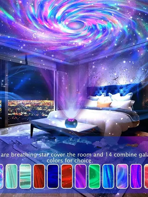 Galaxy Projector, Northern Lights Projection Lamp, Small Night Light with Timer and Remote Control for Bedroom and Living Room