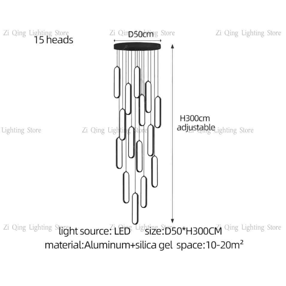 Modern LED Pendant Light Minimalist Chandelier Nordic Hanging for Living Room Restaurant Villa Loft Ceiling Staircase