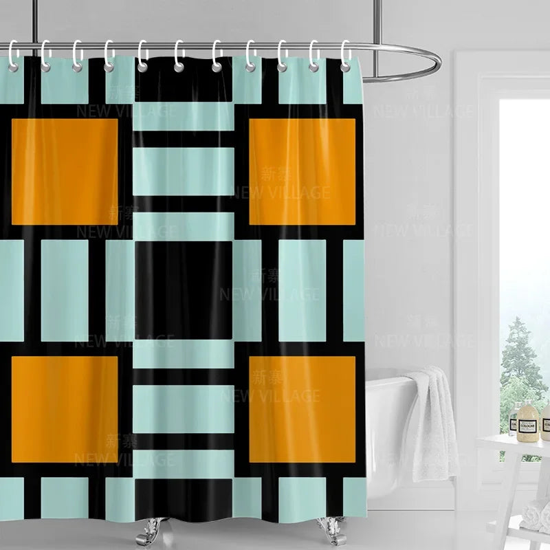 Home decoration shower curtains bathroom waterproof curtain fabric Living Room Modern Nordic Modern geometric pattern simple