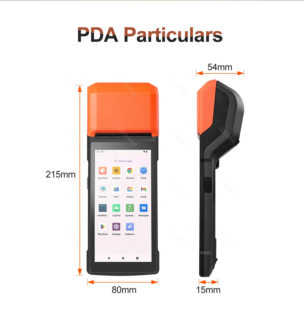 Android 13/14 Handheld Terminal POS 58mm Mobile Receipt Bill Thermal Printer 1D/2D Scanner 5.5''HD Support WiFi Bluetooth POS