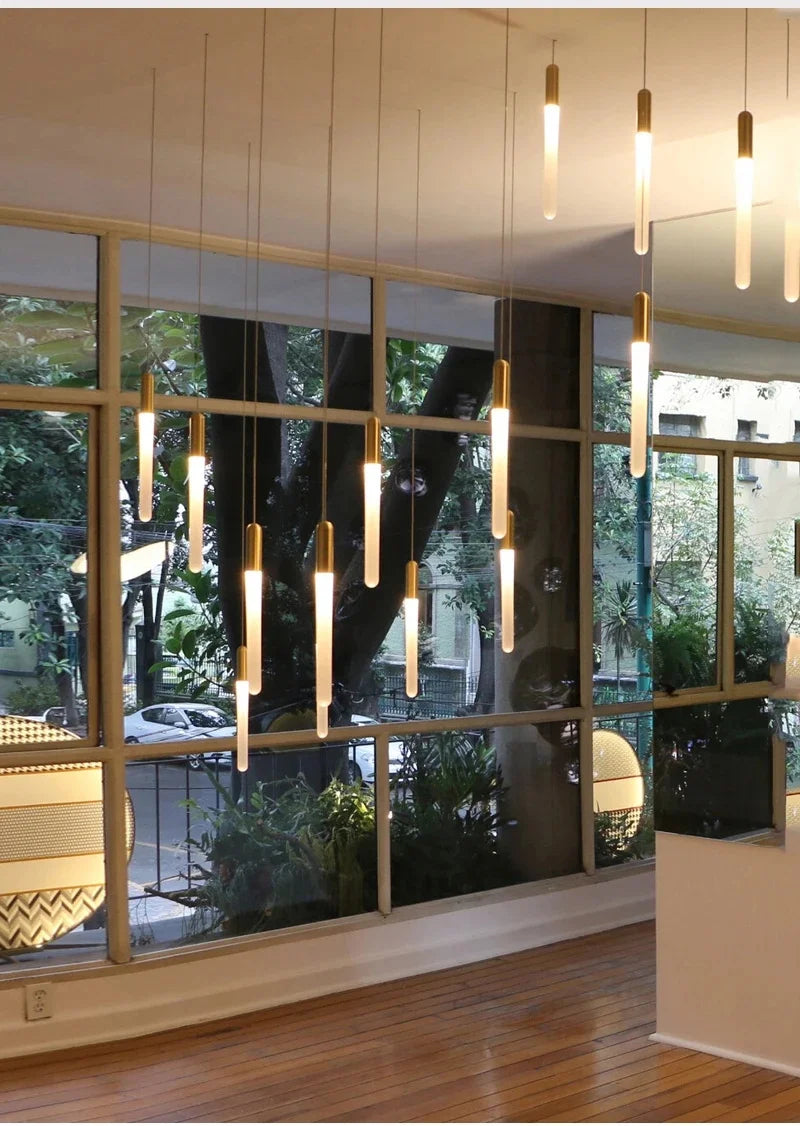 Modern Staircase Long Ceiling Chandelier LED New Lustre Living Room Lighting Kitchen Home Decoration Lamp Pendant Light