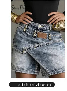 SHENGPALAE Women Denim Maxi Skirt High Waist Washed Lace Splicing Casual Streetwear Floral Hollow Pocket Summer 2026 New