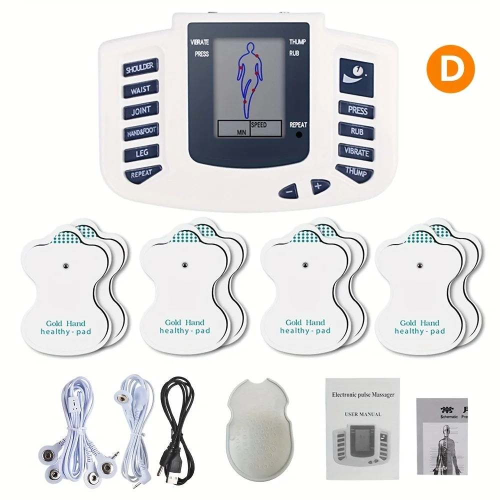 8-mode Full Body Massager Electric Muscle Stimulator Acupuncture Low Frequency Pulse Vibration Massage Relax Muscle Anti-fatigue