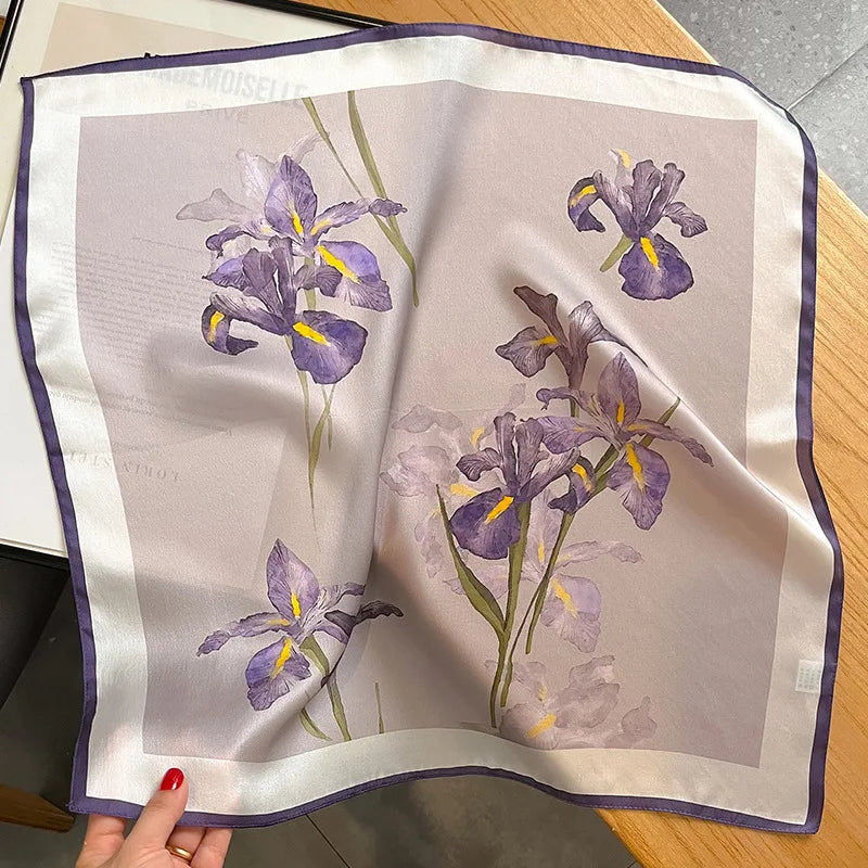 Nature Silk Neck Scarves Lady Foulard Lovely Strawberry Print 100% Real Silk Square Scarf for Women Bag Ribbon Hairband Kerchief