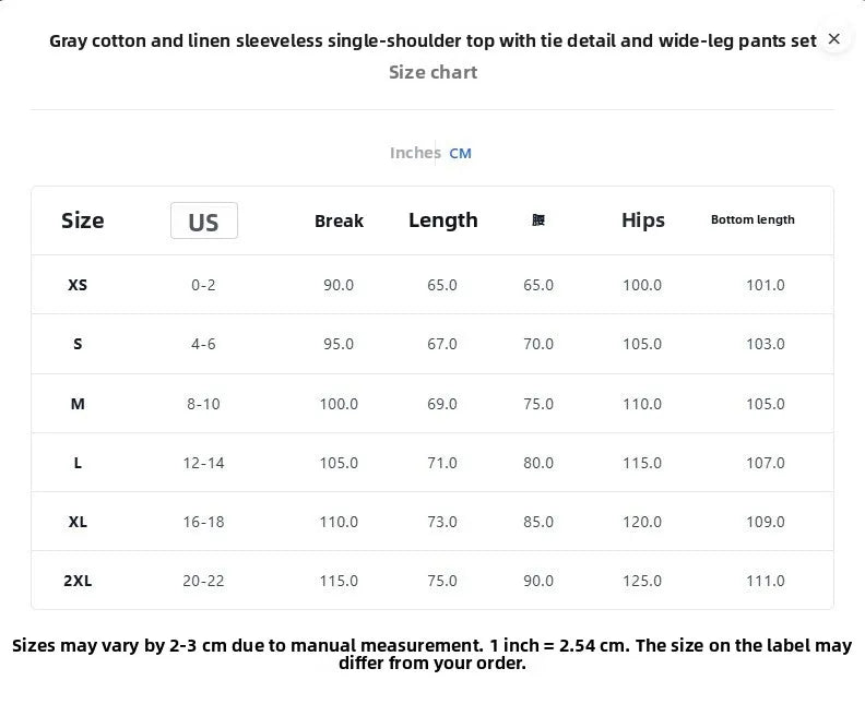 Shoulder Bared Sleeveless Top with Tie Detail And Wide Leg Pants Spring Summer New Style Comfortable Casual Business Commuting