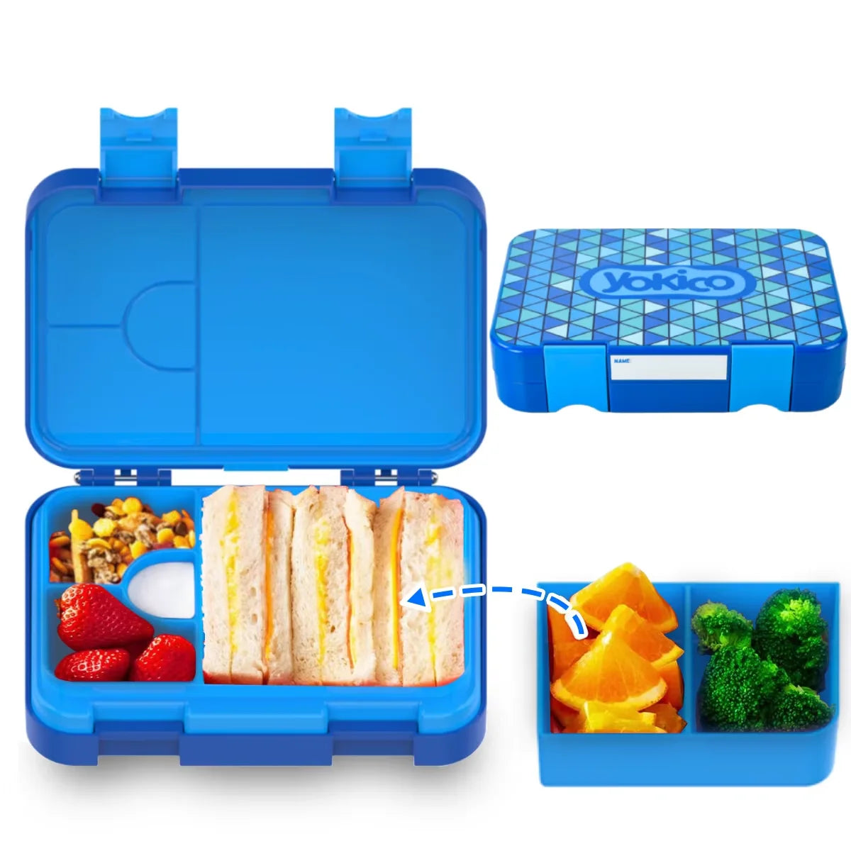 Kids Bento Lunch Box with 4/6 Compartments BPA Free Lunchable Food Container Microwave & Dishwasher Safe for Daycare, School