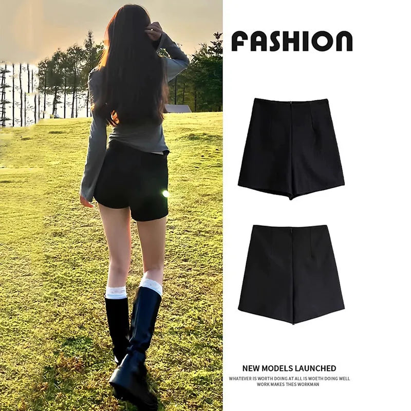 2026 Summer Ultra-Short Slimming Shorts Women High-Waist Thin Tights Outerwear Black Shorts Korean Streetwear Hot Short Pants