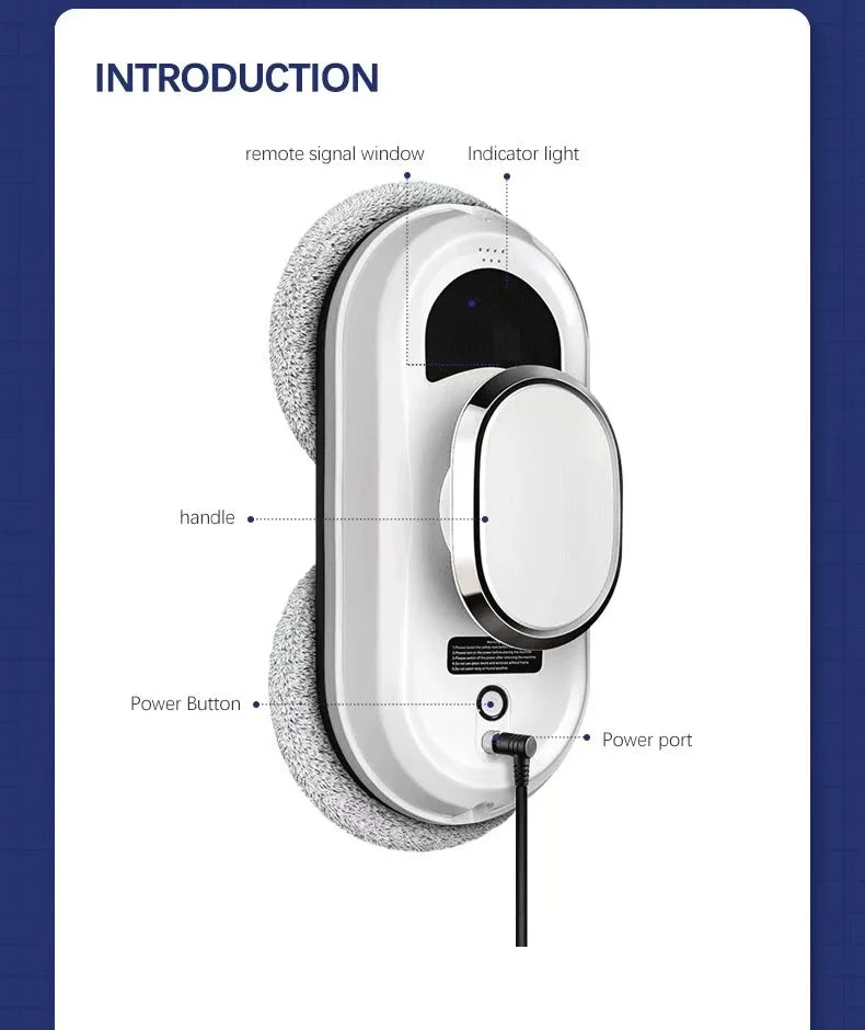 Remote Control Window Cleaning Robot Vacuum Cleaner Electric Automatic Glass Washer Limpiacristales For Home Window Mirror
