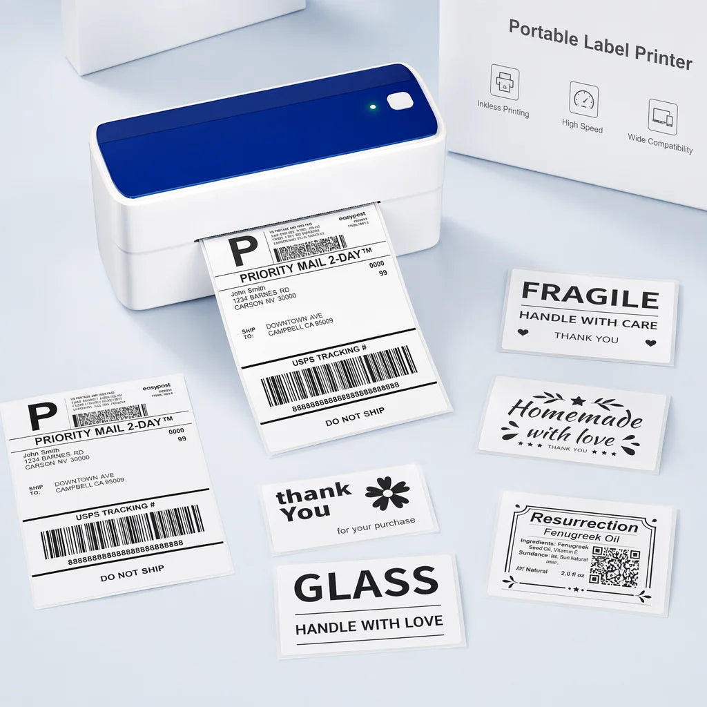 241BT 4X6 Wireless Thermal Label Printer for Small Business, Bluetooth Labels Printers for Shipping Package,